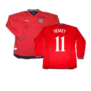 England 2002-04 Long Sleeve Away Shirt (S) (Very Good) (Heskey 11)_0