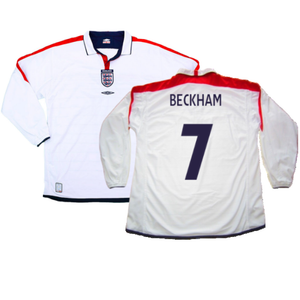 England 2003-05 Home L/S Shirt (M) (Excellent) (Beckham 7)_0