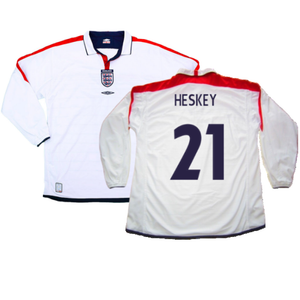 England 2003-05 Home L/S Shirt (M) (Excellent) (Heskey 21)_0