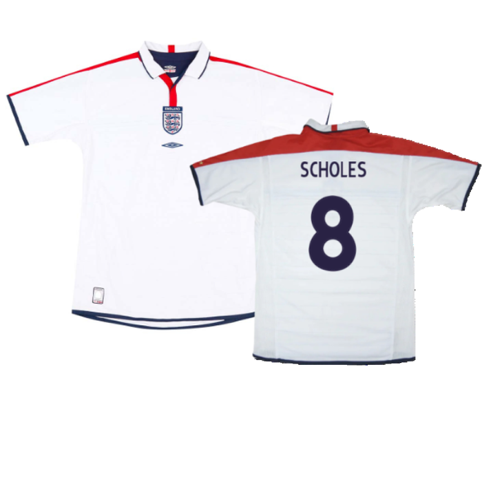 England 2003-05 Home Shirt (XL) (Mint) (Scholes 8)