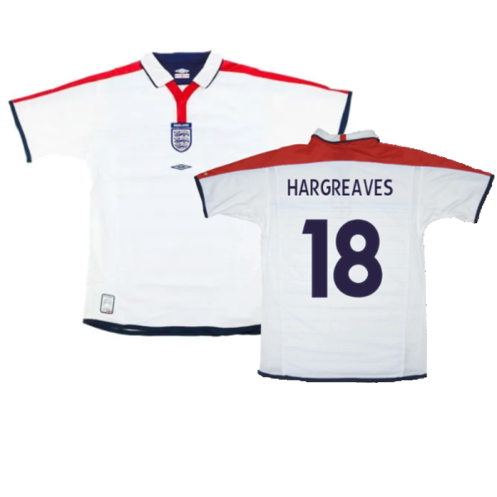 England 2003-05 Home Shirt (XL) (Very Good) (Hargreaves 18)