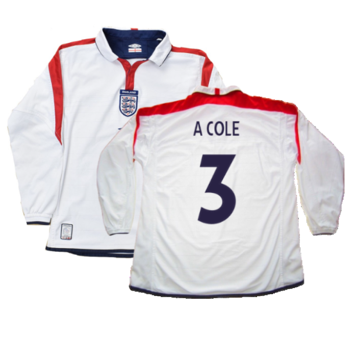 England 2003-05 Long Sleeved Home Shirt (L) (Excellent) (A Cole 3)