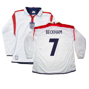 England 2003-05 Long Sleeved Home Shirt (L) (Excellent) (Beckham 7)_0