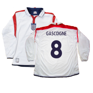 England 2003-05 Long Sleeved Home Shirt (L) (Excellent) (Gascoigne 8)_0