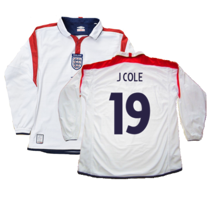 England 2003-05 Long Sleeved Home Shirt (L) (Excellent) (J Cole 19)