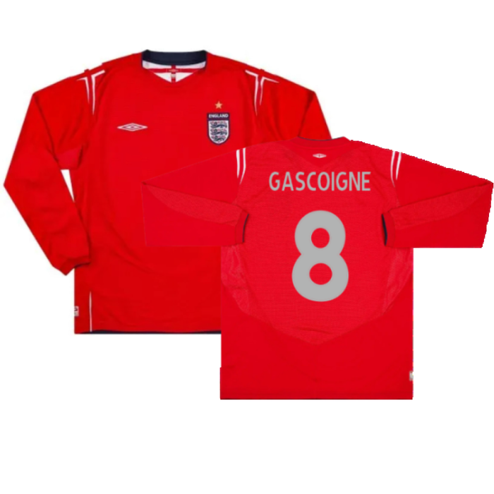 England 2004-06 Long Sleeve Away Shirt (Excellent) (Gascoigne 8)