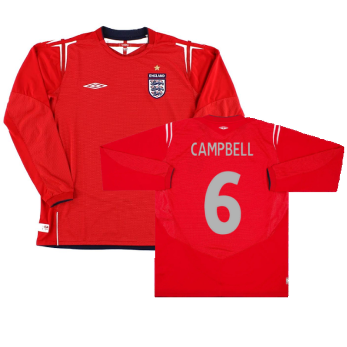 England 2004-2006 Away L/S Shirt (L) (Excellent) (Campbell 6)