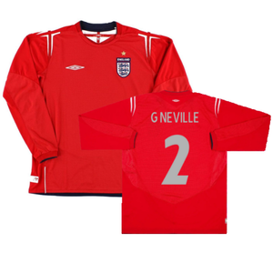 England 2004-2006 Long Sleeve Away Shirt (L) (Excellent) (G Neville 2)_0