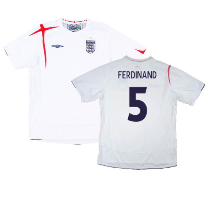 England 2005-07 Home Shirt (XXL) (Excellent) (FERDINAND 5)