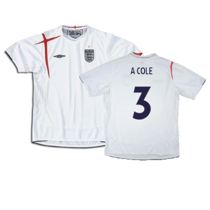 England 2005-2007 Home Shirt (XL) (Excellent) (A COLE 3)