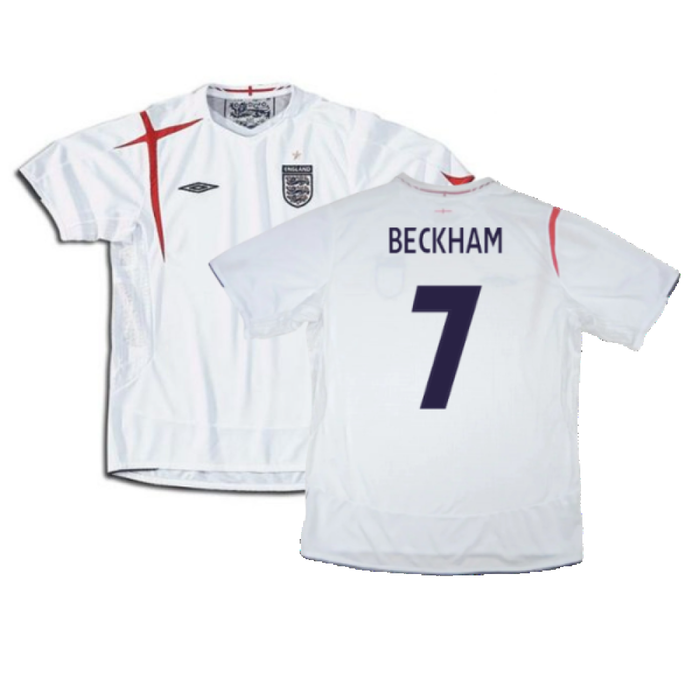 England 2005-2007 Home Shirt (XXL) (Mint) (BECKHAM 7)