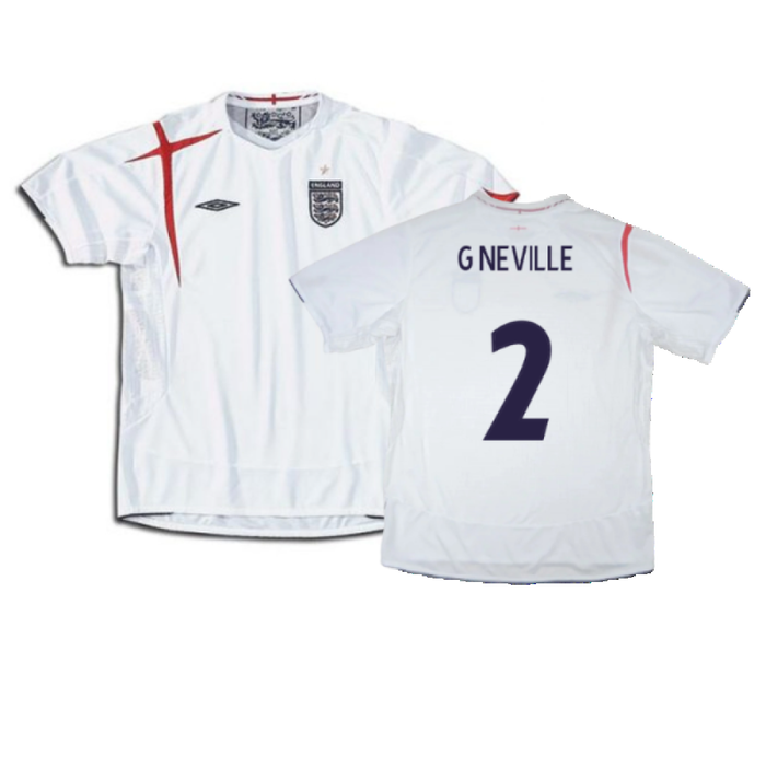 England 2005-2007 Home Shirt (Excellent) (G NEVILLE 2)