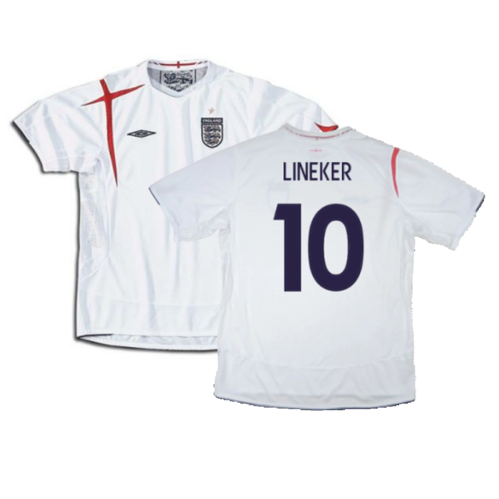 England 2005-2007 Home Shirt (XXL) (Mint) (LINEKER 10)