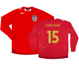 England 2006-08 Away Shirt (L/S) (L) (Very Good) (CARRAGHER 15)_0