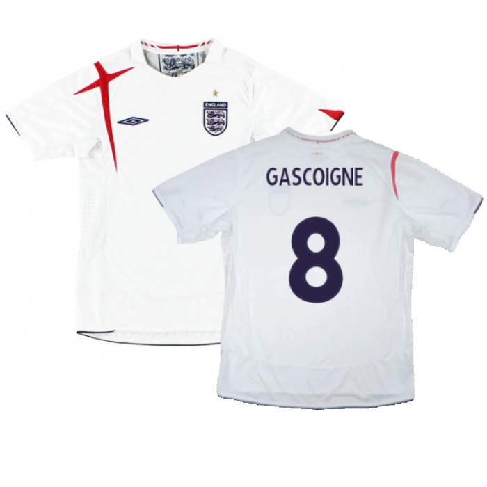 England 2006-08 Home Shirt (XL) (Excellent) (GASCOIGNE 8)