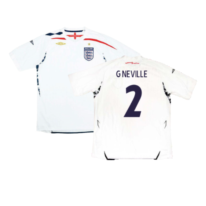 England 2007-09 Home Shirt (XXXL) (Very Good) (G NEVILLE 2)