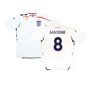 England 2007-09 Home Shirt (Good) (GASCOIGNE 8)_0