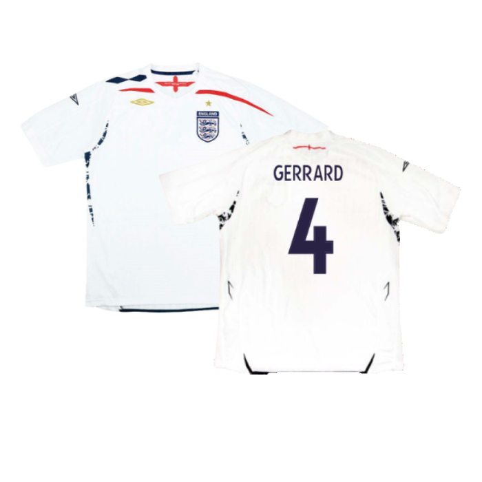 England 2007-09 Home Shirt (Excellent) (GERRARD 4)