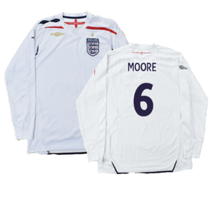 England 2007-09 Home Long Sleeved Shirt (L) (Mint) (MOORE 6)_0