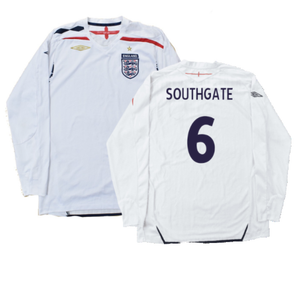 England 2007-09 Long Sleeve Home Shirt (XXL) (Very Good) (SOUTHGATE 6)_0
