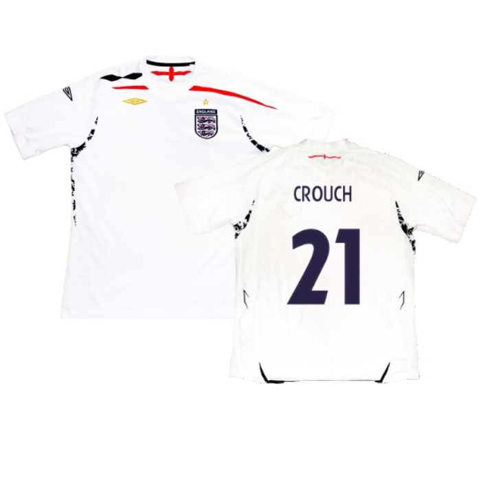 England 2007-2009 Home Shirt (XL) (CROUCH 21) (Fair)