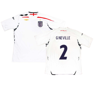 England 2007-2009 Home Shirt (XL) (G NEVILLE 2) (Good)_0