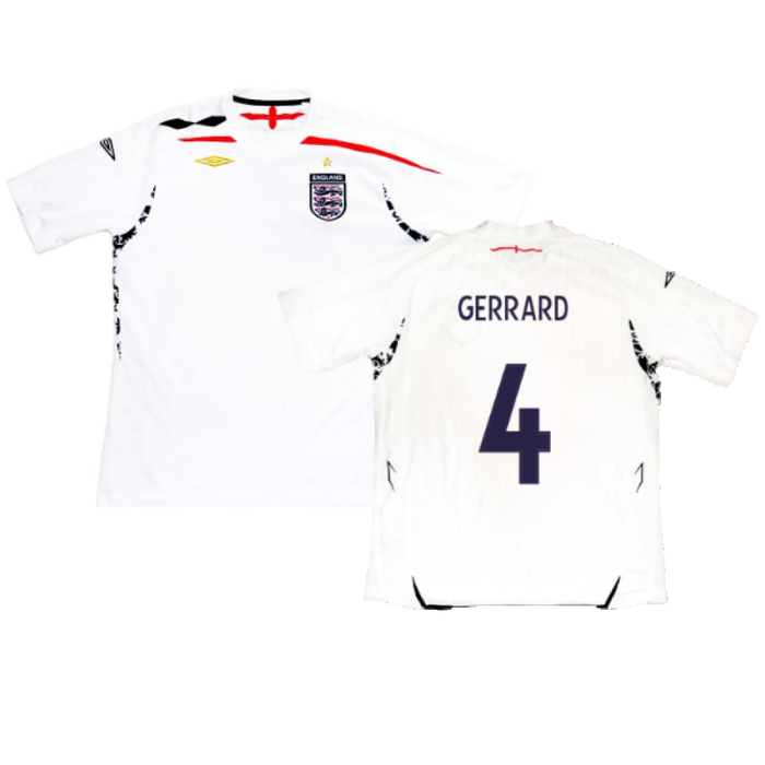 England 2007-2009 Home Shirt (XL) (GERRARD 4) (Fair)