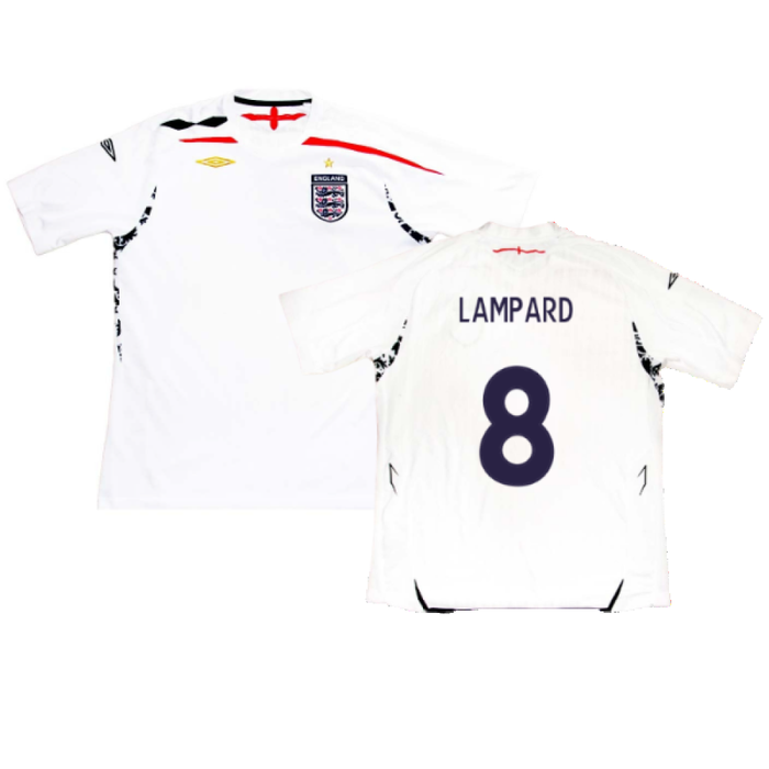 England 2007-2009 Home Shirt (XL) (LAMPARD 8) (Fair)