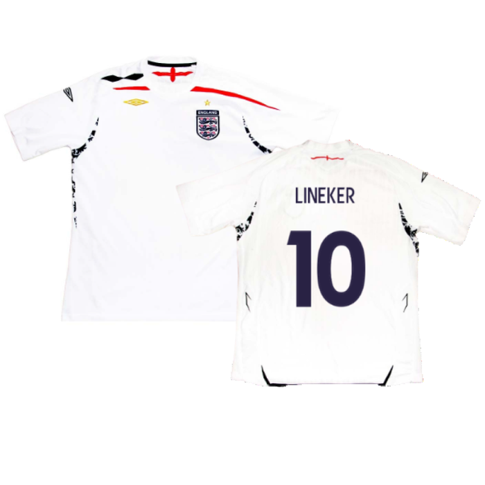 England 2007-2009 Home Shirt (XL) (LINEKER 10) (Fair)