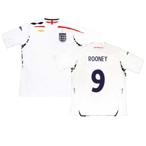 England 2007-2009 Home Shirt (XL) (ROONEY 9) (Good)_0