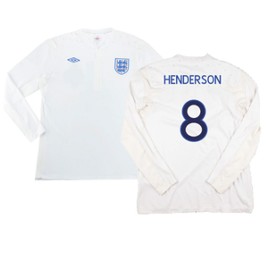 England 2010-11 Long Sleeve Home Shirt(M) (Good) (HENDERSON 8)_0