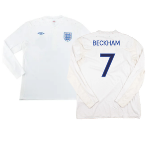 England 2010-12 Long Sleeve Home Shirt (M) (Fair) (BECKHAM 7)_0