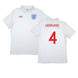 England 2010-2011 Home Shirt (XL) (Excellent) (GERRARD 4)_0