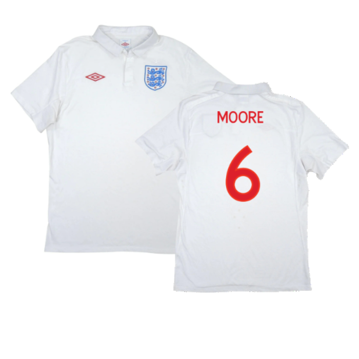 England 2010-2011 Home Shirt (XL) (Excellent) (Moore 6)