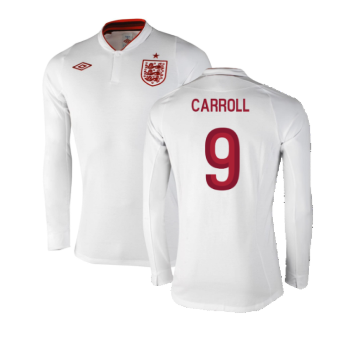 England 2012-13 Long Sleeve Home Shirt (L) (Fair) (Carroll 9)