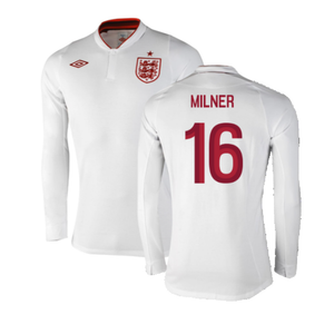 England 2012-13 Long Sleeve Home Shirt (L) (Fair) (Milner 16)_0