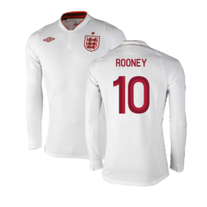 England 2012-13 Long Sleeve Home Shirt (L) (Fair) (Rooney 10)_0