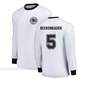 Germany 1974 Longe Sleeve Retro Jersey (XL) (Beckenbauer 5) (Good)_0