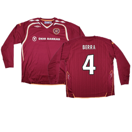 Hearts 2007-08 Long Sleeve Home Shirt (XXL) (Excellent) (Berra 4)_0