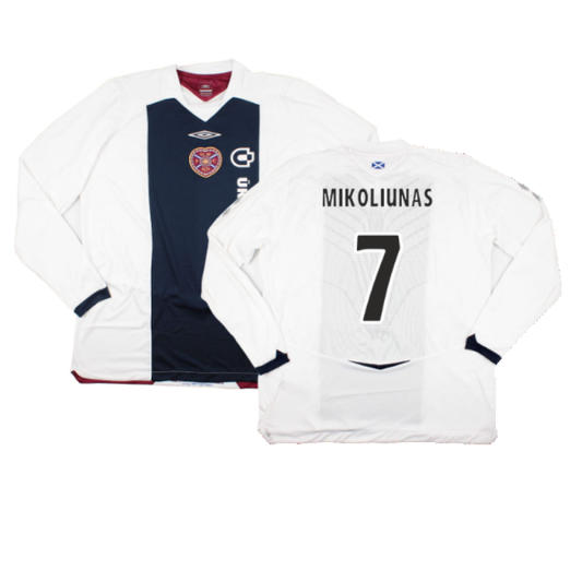 Hearts 2008-09 Long Sleeve Away Shirt (XXL) (Mikoliunas 7) (Mint)_0