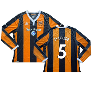 Hull City 2016-17 Long Sleeve Home Shirt (XXL) (Maguire 5) (Excellent)_0