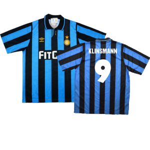 Inter Milan 1991-1992 Home Shirt (L) (Excellent) (Klinsmann 9)_0