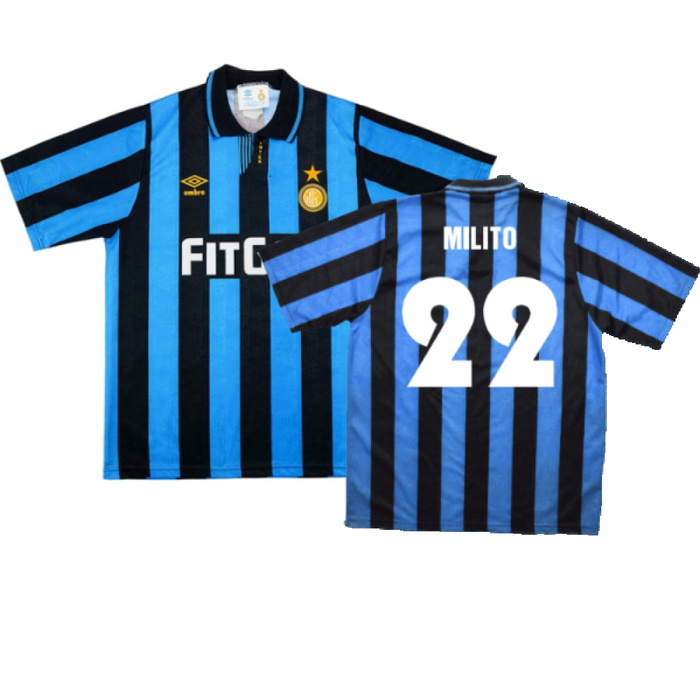 Inter Milan 1991-1992 Home Shirt (L) (Excellent) (MILITO 22)