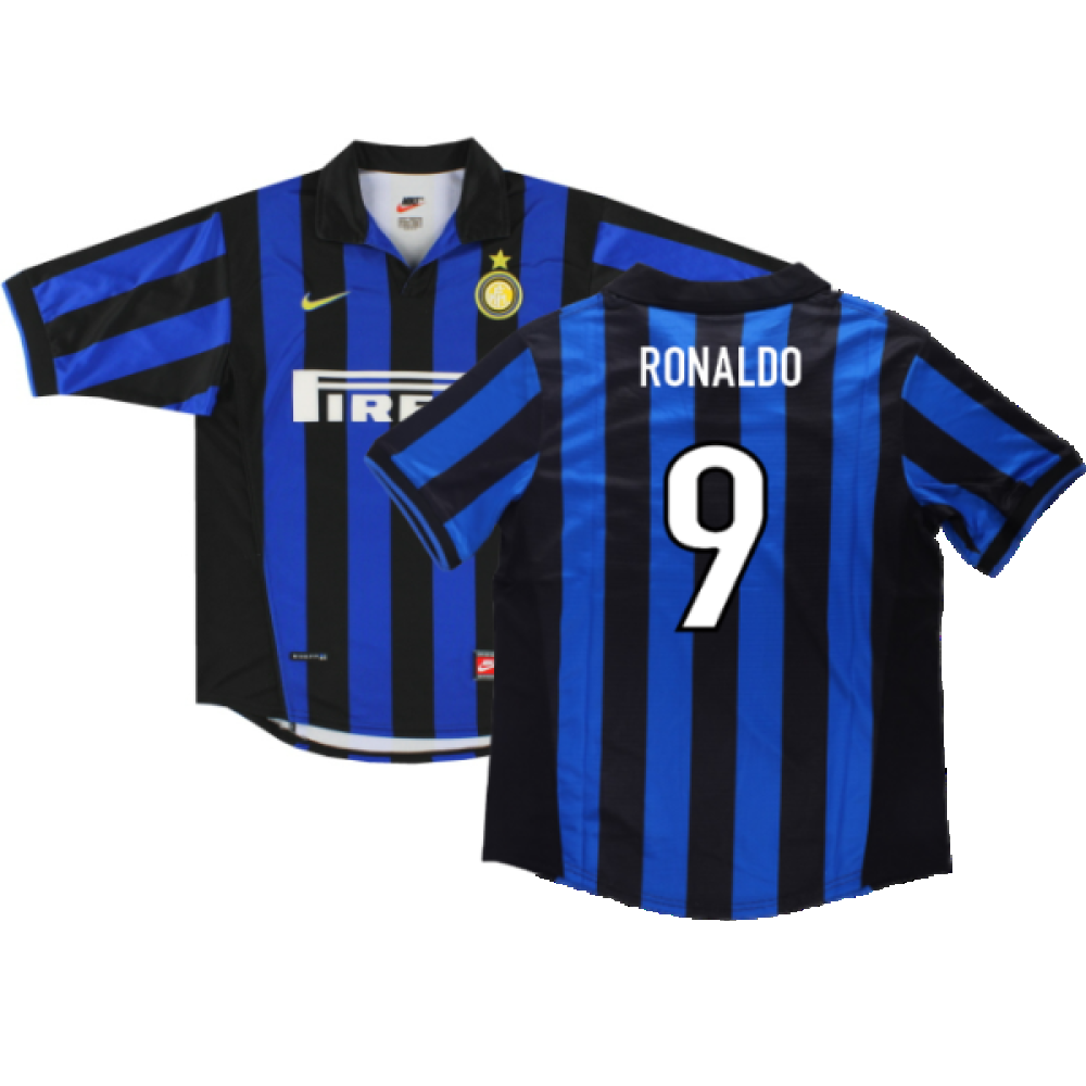 Inter Milan 1998-1999 Home Shirt (M) (Very Good) (RONALDO 9