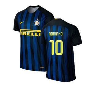 Inter Milan 2016-17 Home Shirt (S) (Excellent) (Adriano 10)_0