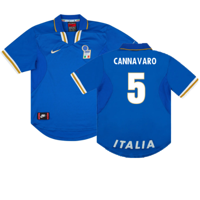 Italy 1996-97 Home Shirt (Very Good) (CANNAVARO 5)