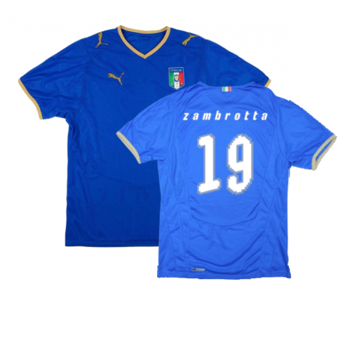 Italy 2008-09 Home Shirt (Good) (Zambrotta 19)