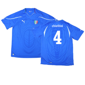 Italy 2010-11 Home Shirt (L) (Excellent) (Chiellini 4)_0