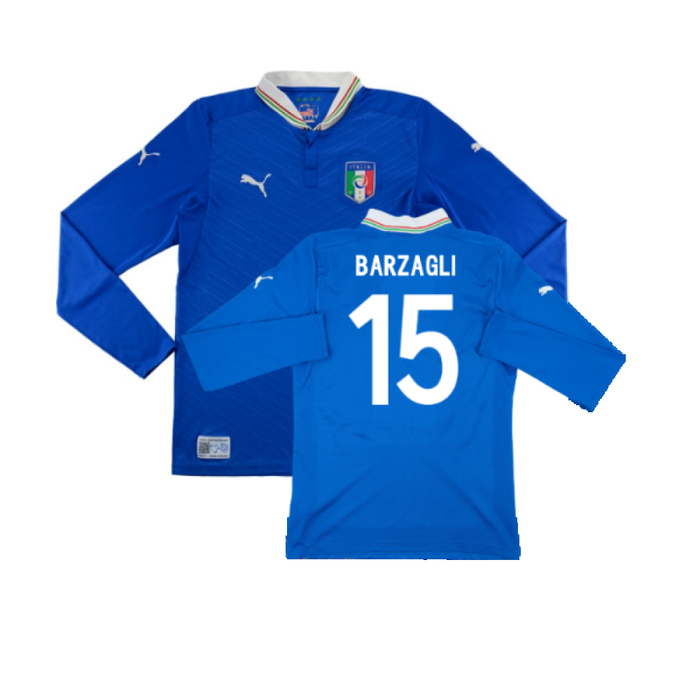 Italy 2012-13 Home Long Sleeve Shirt (S) (Fair) (Barzagli 15)