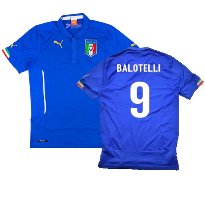 Italy 2014-15 Home Shirt (S) (Fair) (Balotelli 9)